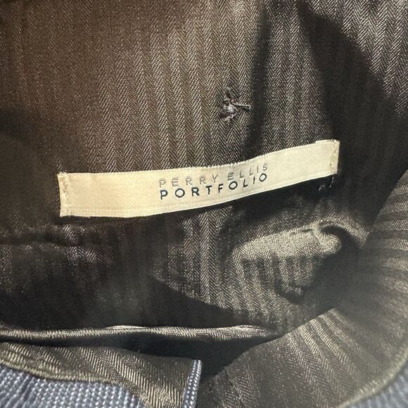 Perry Ellis Portfolio Travel Luxe Pants Mens 32x32 Bearing Sea Blue Slim Fit New - Picture 9 of 13